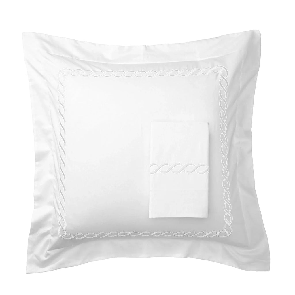 600 Thread Count Rope Embroidered Euro Sham Pairs Mélange Home