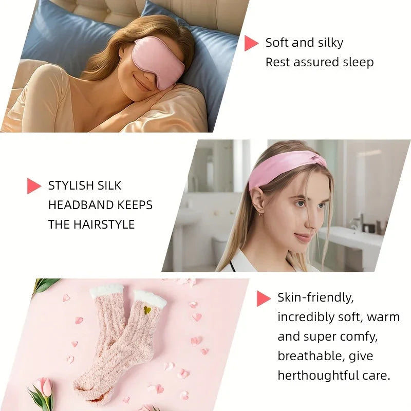 Ceramic Bath Gift Set with Rose Scented Candles and Essential Oils, back view - House Of Avana