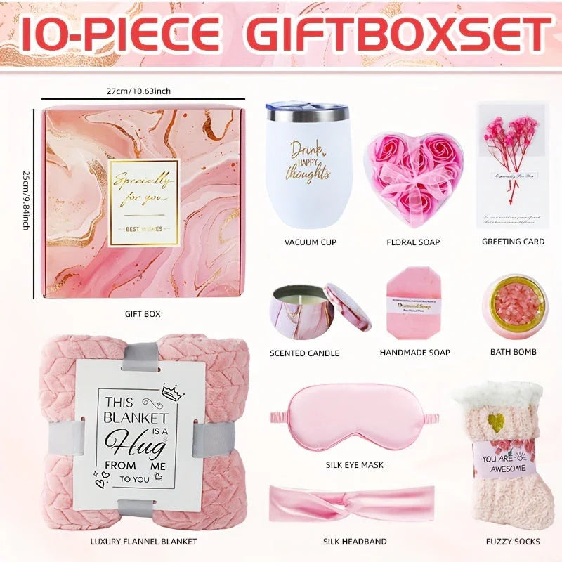 Ceramic Bath Gift Set with Rose Scented Candles and Essential Oils, top view - House Of Avana