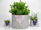 Rose Quartz Inch Planter Made From Natural Stone, back view - House Of Avana