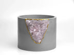Rose Quartz Inch Planter Made From Natural Stone, angled view - House Of Avana
