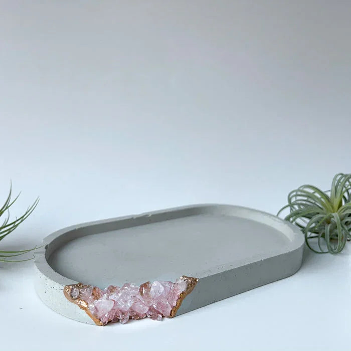 ROSE QUARTZ VANITY TRAY AURA 8 HOME