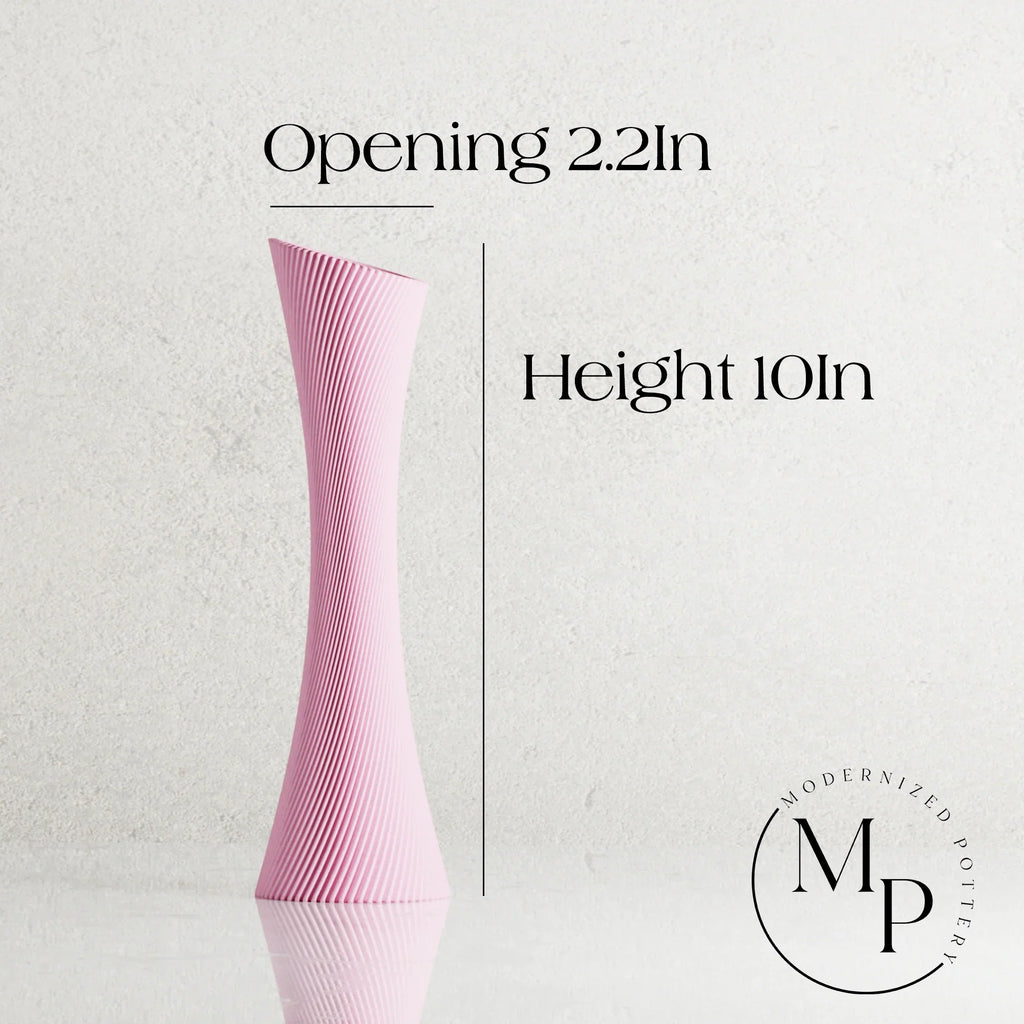 Spiral Rose Vase, angled view - House Of Avana