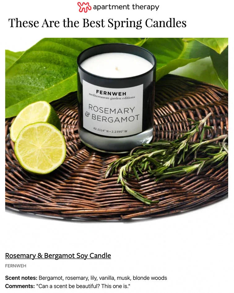 Rosemary & Bergamot Scented Soy Candle Fernweh Editions