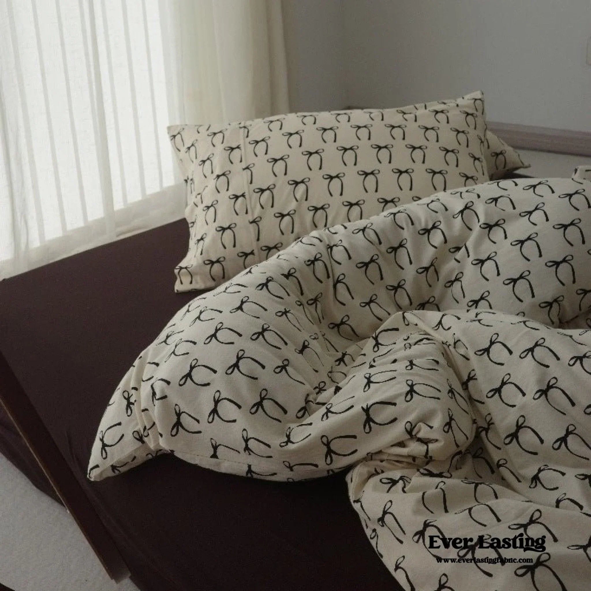 Rosemary Vintage Brown Bow Bedding Set Ever Lasting