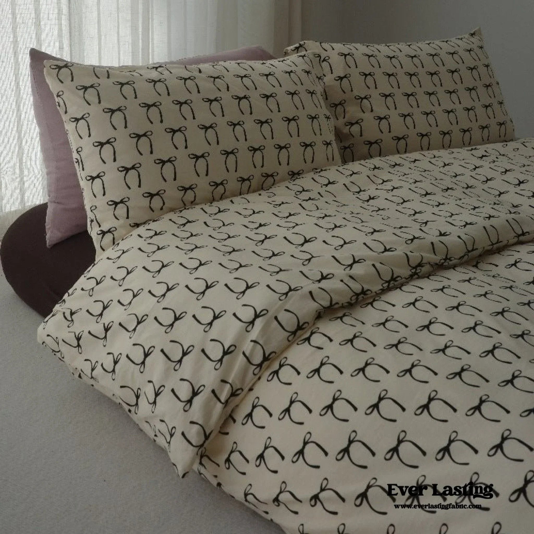 Rosemary Vintage Brown Bow Bedding Set Ever Lasting