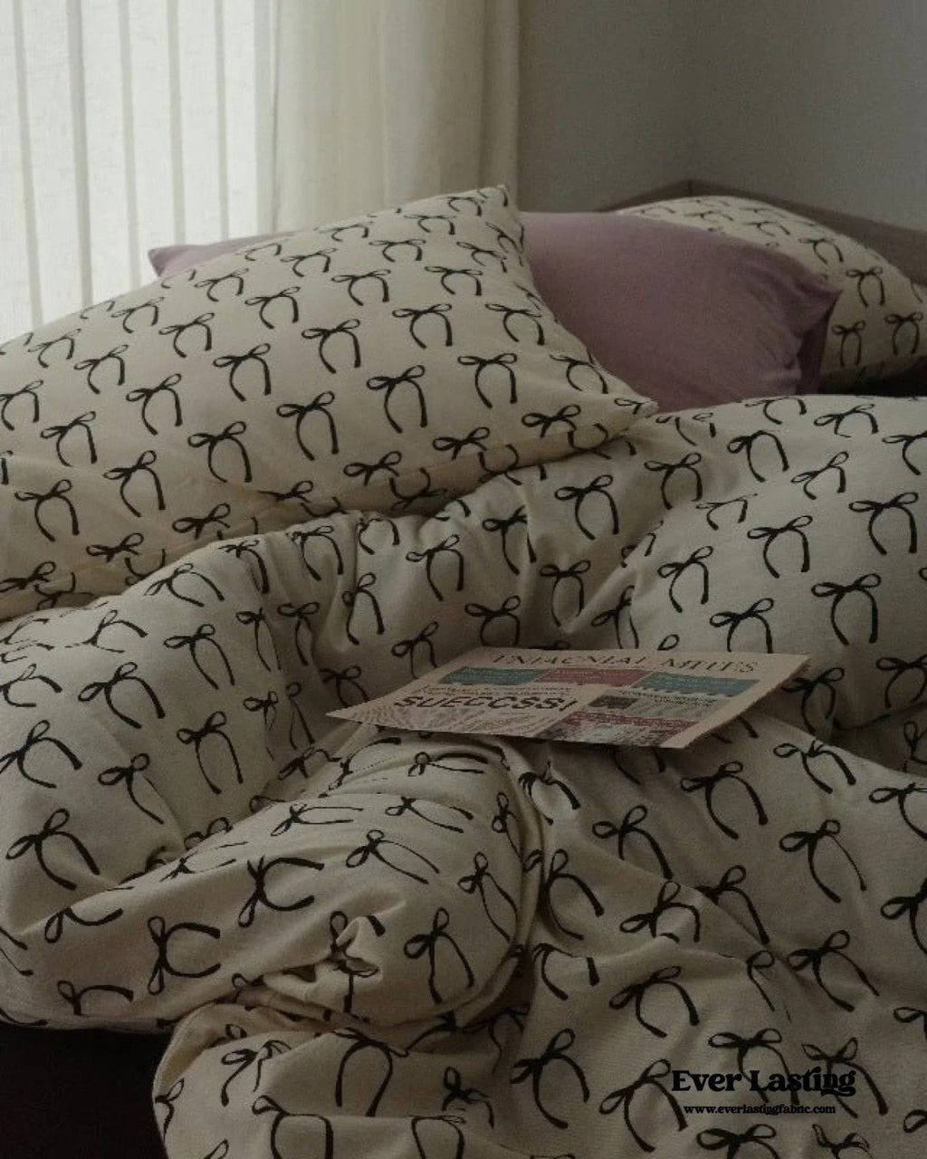 Rosemary Vintage Brown Bow Bedding Set Ever Lasting