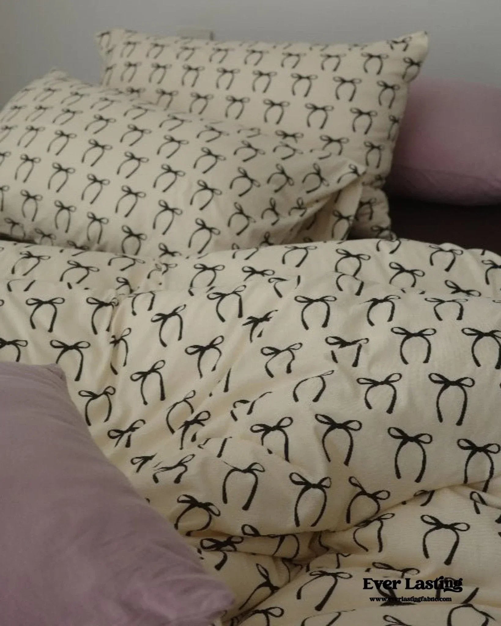 Rosemary Vintage Brown Bow Bedding Set Ever Lasting