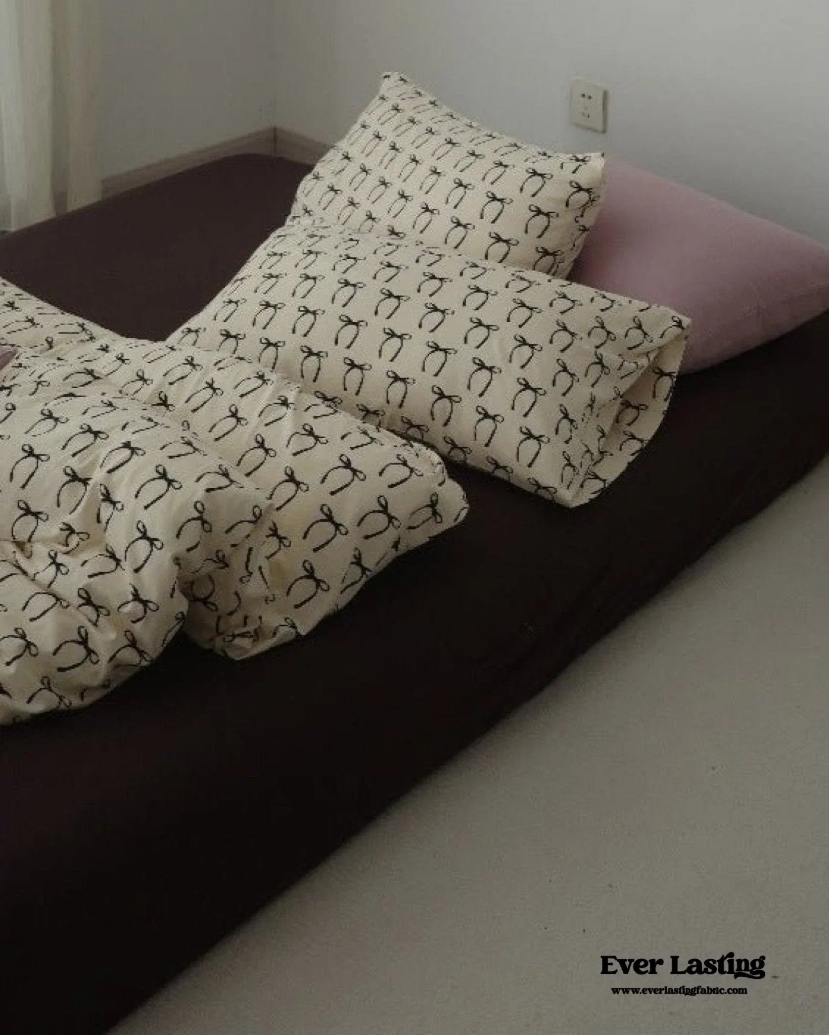 Rosemary Vintage Brown Bow Bedding Set Ever Lasting