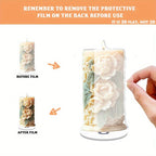 Clear acrylic tabletop sign with rotating 2D design, modern acrylic base - House of Avana