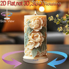 Clear acrylic tabletop sign with rotating 2D design, modern acrylic base - House of Avana