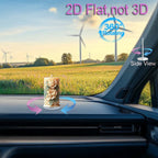 Clear acrylic tabletop sign with rotating 2D design, modern acrylic base - House of Avana