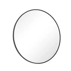 Round 24-inch Circular Bathroom Wall Mirror with Black Frame