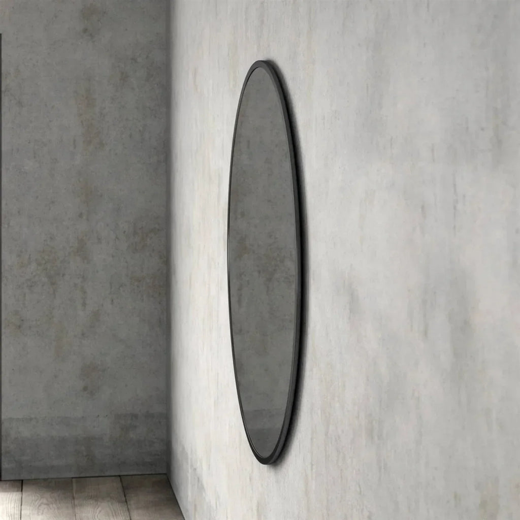 Round 39-inch Wall Mirror in Black - Living Room Bedroom Accent Bathroom Mirror