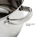 Round 5-Quart Stainless Steel Dutch Oven with Glass Lid