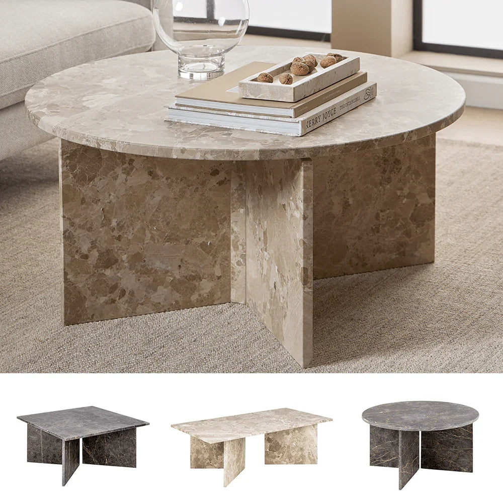 Vega Marble Coffee Table - Round, Square Or Rectangle in 3 Colour Variations House Of Avana
