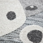 Round Kids Rug Lilo Cute Zoo Animals - Grey, side view - House Of Avana