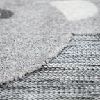 Round Kids Rug Lilo Cute Zoo Animals - Grey, detail shot - House Of Avana