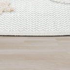 Round Kids Rug Tweet Cuddling Moon & Stars - Cream Beige RugYourHome