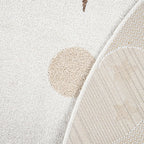 Round Kids Rug Tweet Cuddling Moon & Stars - Cream Beige RugYourHome
