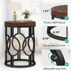 Round Metal Frame Accent End Table - House Of Avana