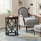 Round Metal Frame Accent End Table - House Of Avana