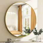 Round Bathroom Mirror - Black Wall Mounted Circle Mirror with Metal Frame, Modern Round Hanging Mirror Suitable for Bathroom, Vanity, Entryway, Living Room - House Of Avana