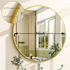 Round Bathroom Mirror - Black Wall Mounted Circle Mirror with Metal Frame, Modern Round Hanging Mirror Suitable for Bathroom, Vanity, Entryway, Living Room - House Of Avana