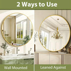 Round Bathroom Mirror - Black Wall Mounted Circle Mirror with Metal Frame, Modern Round Hanging Mirror Suitable for Bathroom, Vanity, Entryway, Living Room - House Of Avana