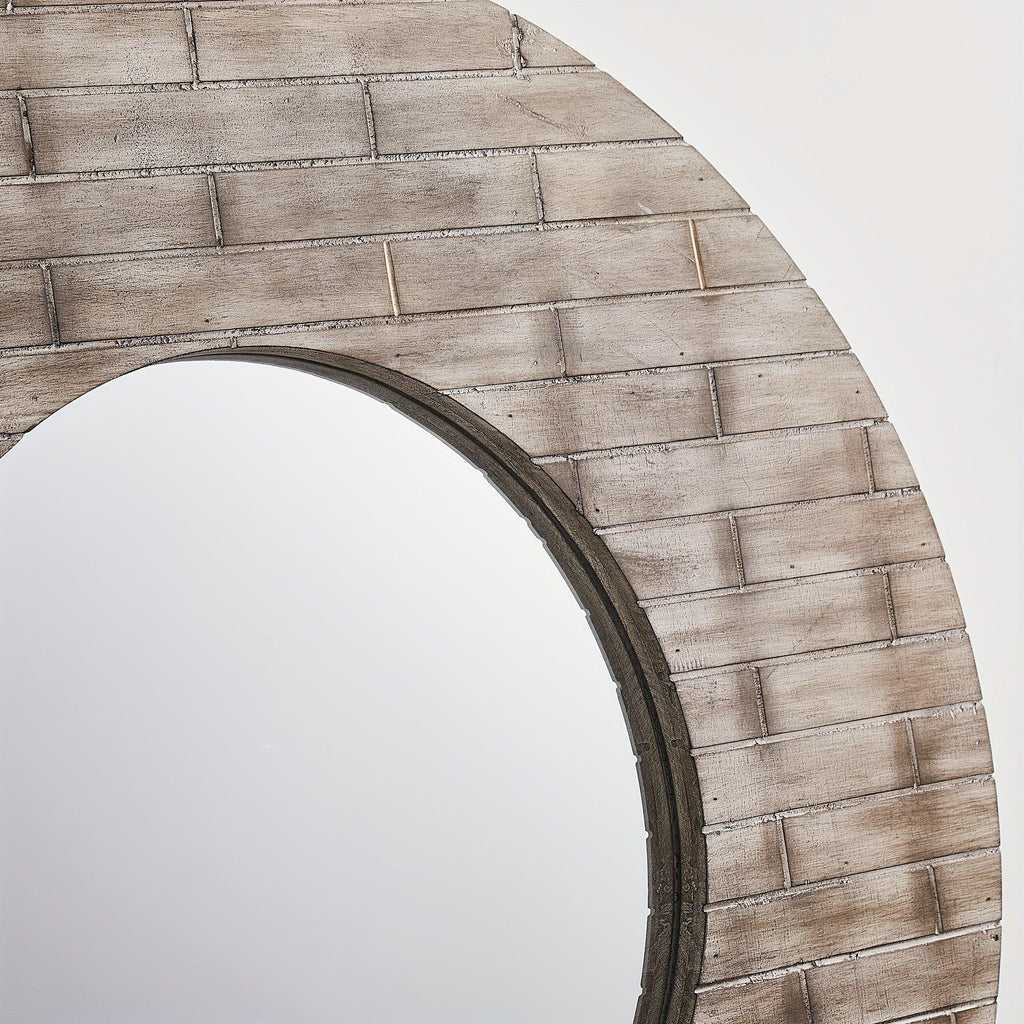 Round Wall Mirror Wall Decor Circle Mirrors Wood Artistic Round Shape Mirrors - House Of Avana