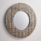 Round Wall Mirror Wall Decor Circle Mirrors Wood Artistic Round Shape Mirrors - House Of Avana