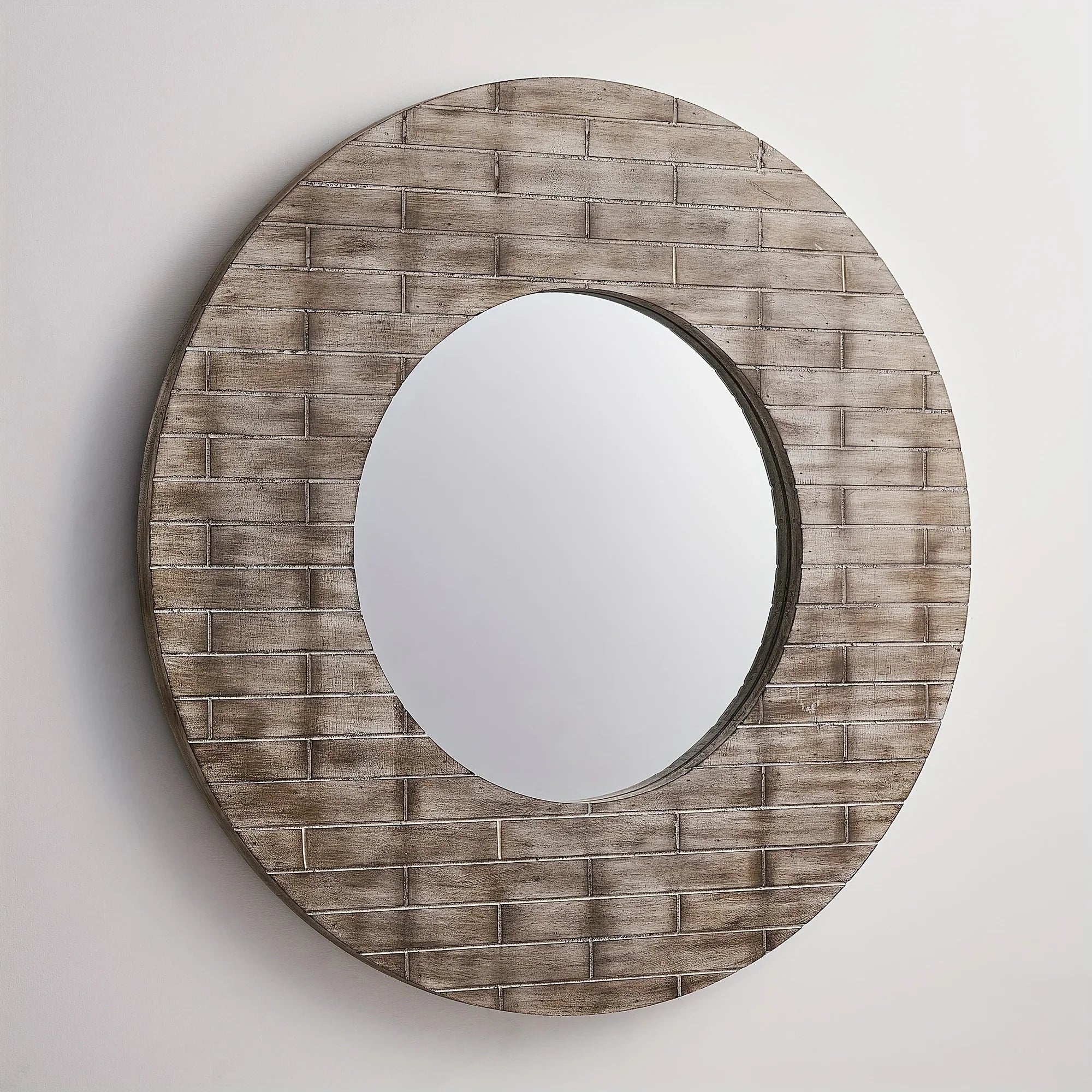Round Wall Mirror Wall Decor Circle Mirrors Wood Artistic Round Shape Mirrors - House Of Avana