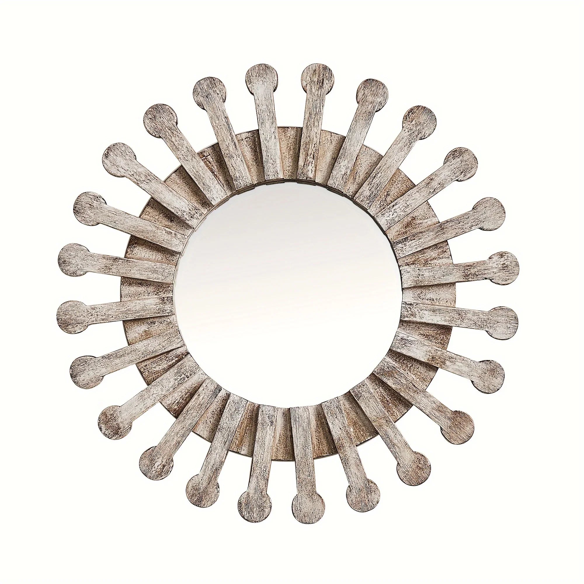 Round Wall Mirror Wall Decor Circle Mirrors Wood Artistic Round Shape Mirrors - House Of Avana