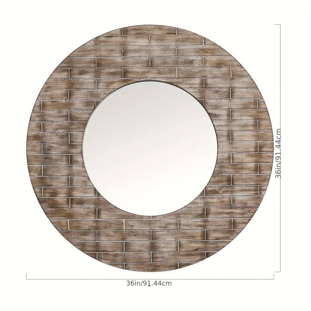 Round Wall Mirror Wall Decor Circle Mirrors Wood Artistic Round Shape Mirrors - House Of Avana