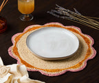 Round Pink Raffia Placemat – 14” Handwoven Crochet – Garden Party & Summer Table Decor Payton James