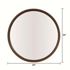 Round Vanity Mirror with Wood Frame - House Of Avana