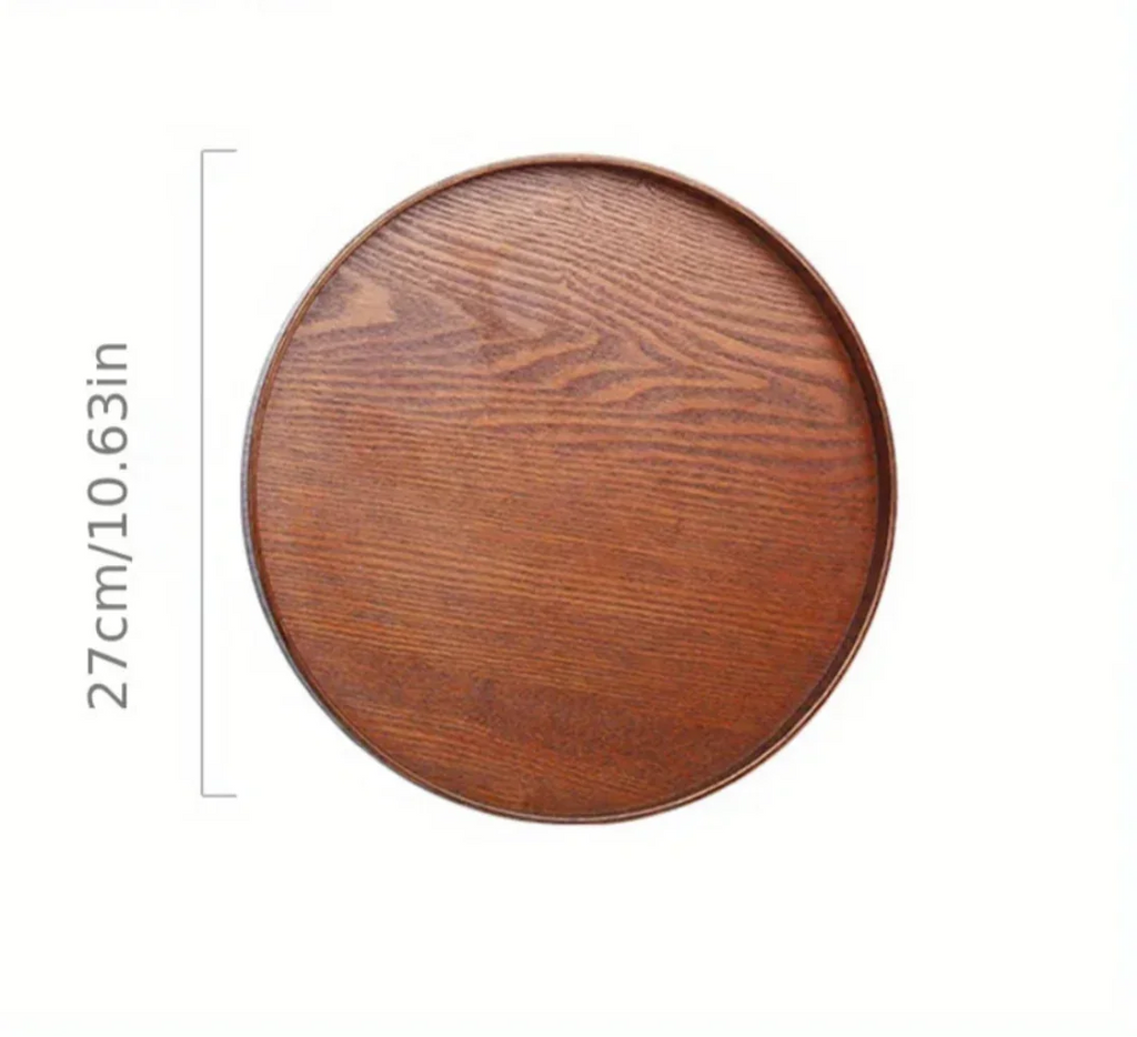 Round Wood Serving Tray – Rustic Elegance for Dining & Decor - House Of Avana
