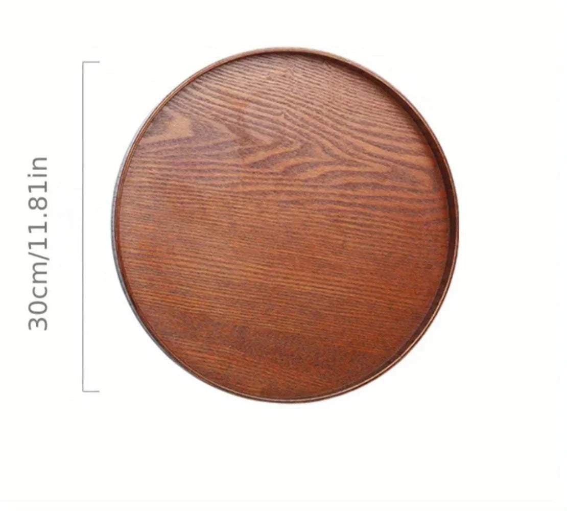 Round Wood Serving Tray – Rustic Elegance for Dining & Decor - House Of Avana