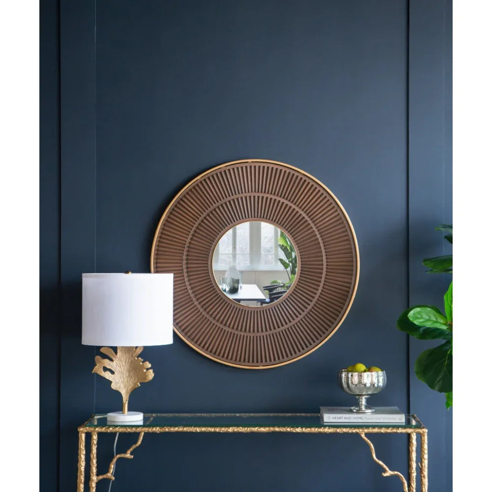 Round Wooden Mirror Frame - House Of Avana
