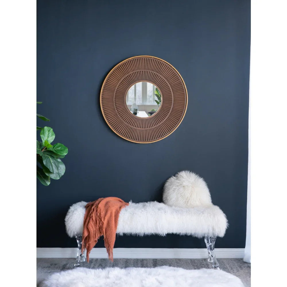 Round Wooden Mirror Frame - House Of Avana