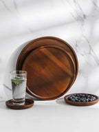 Round Wooden Tea Tray - House Of Avana