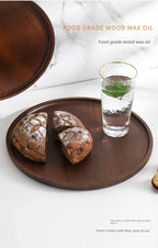 Round Wooden Tea Tray - House Of Avana