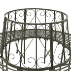 Roundabout Circular Outdoor Garden Tree Bench in Heavy Duty Grey Steel