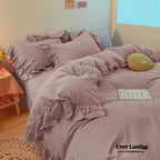 Ruffle Bedding Set / Purple Ever Lasting