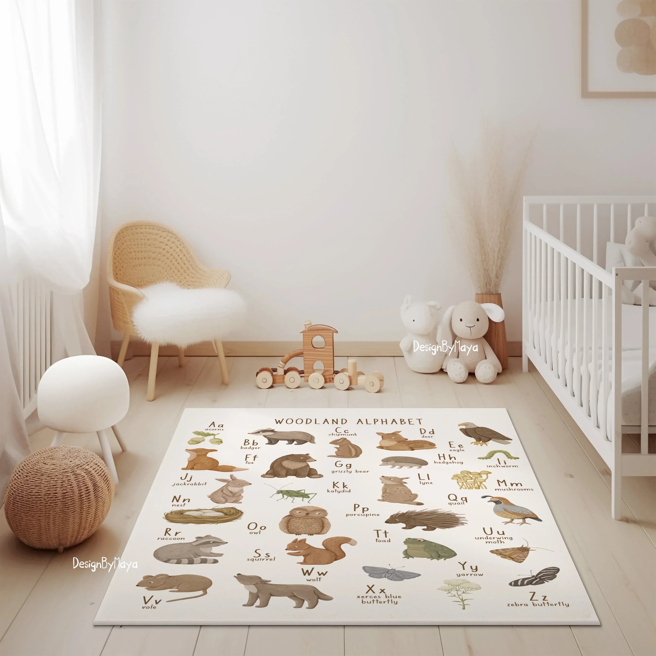 Baby Animals Abc Rug / World Map Area Rug, lifestyle image - House Of Avana
