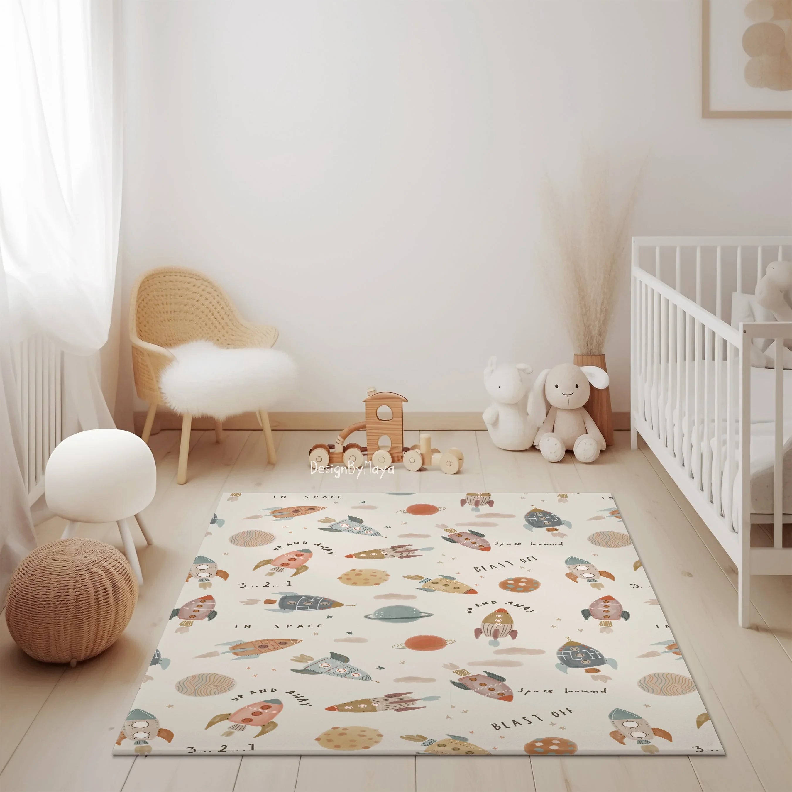 Baby Animals Abc Rug / World Map Area Rug, texture detail - House Of Avana