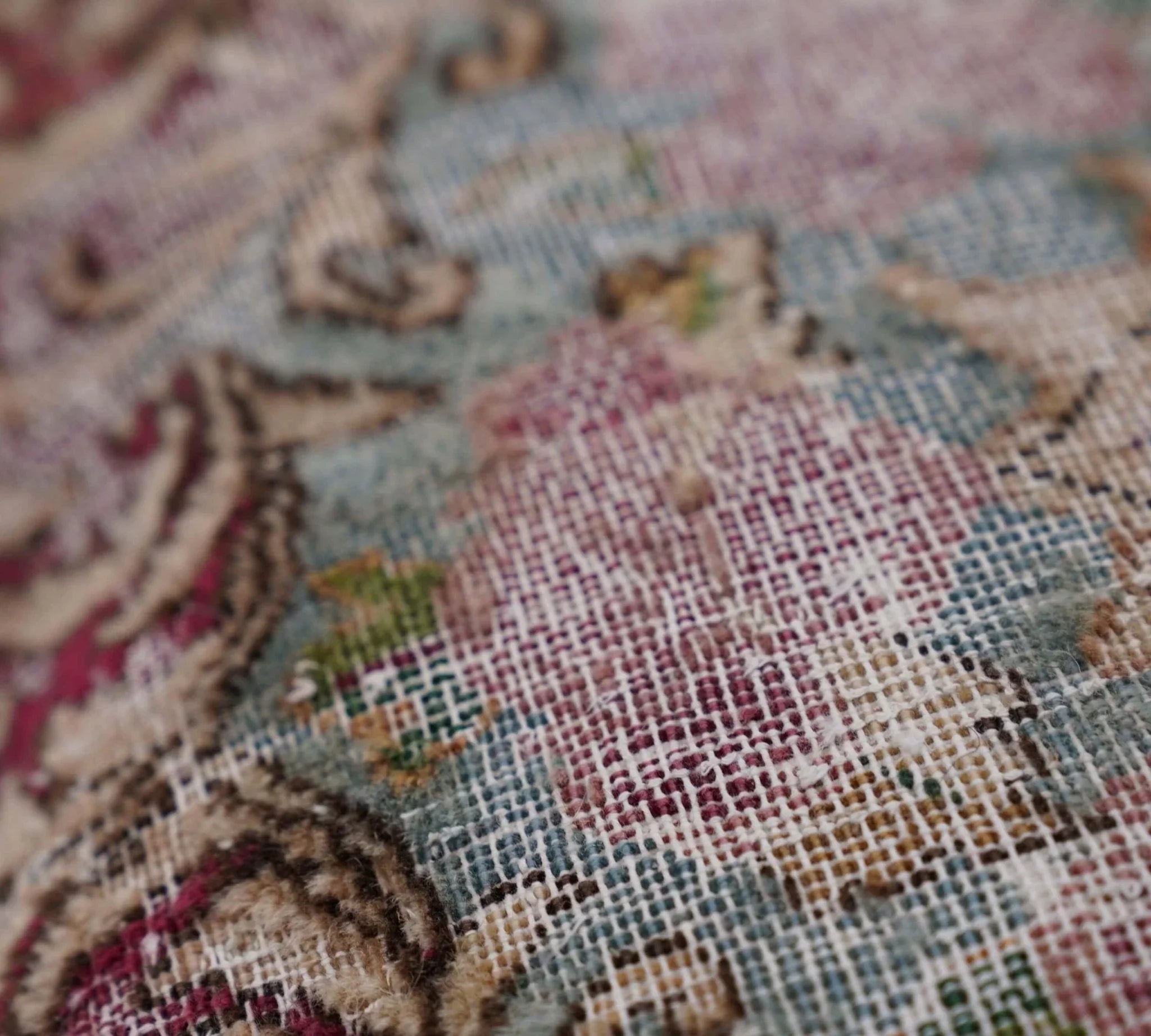 Canvello Antique Rug Organic Wool Pillow - 16"x24", angled view - House Of Avana