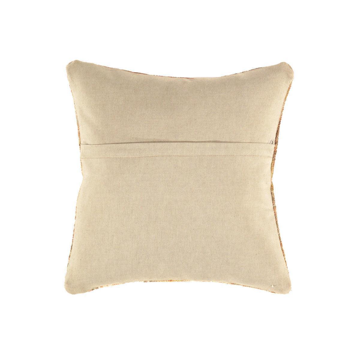 Canvello Vintage Turkish Hand Knotted Rug Pillow - 16" X 16", side view - House Of Avana