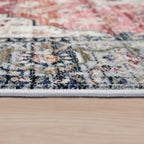 Rug, Short-Pile For Living Rooms, With Oriental Design And Border In Pink, Colourful RugYourHome