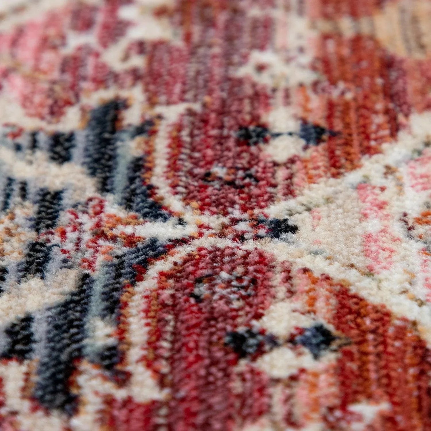 Rug, Short-Pile For Living Rooms, With Oriental Design And Border In Pink, Colourful RugYourHome